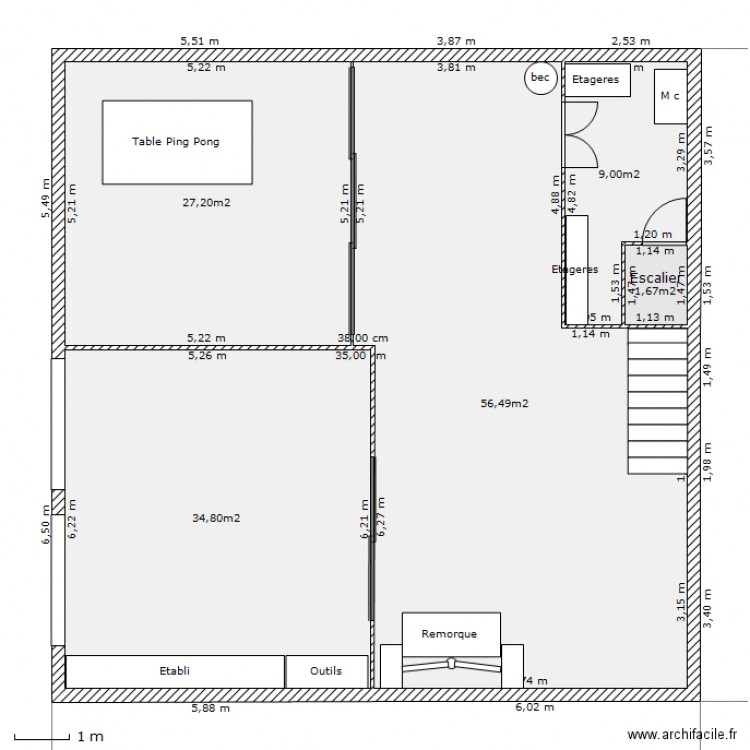 Sous sol. Plan de 0 pièce et 0 m2