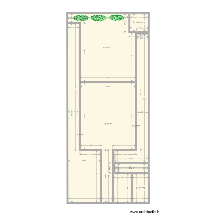 GOMES détaillé. Plan de 7 pièces et 86 m2