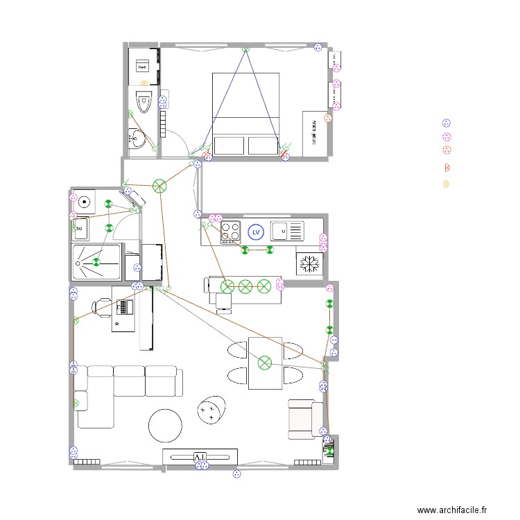 Agencement avec lignes élec. Plan de 0 pièce et 0 m2