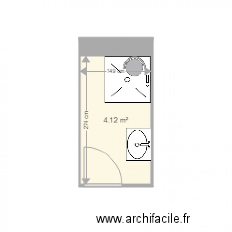 PLAN APRES SDB . Plan de 0 pièce et 0 m2