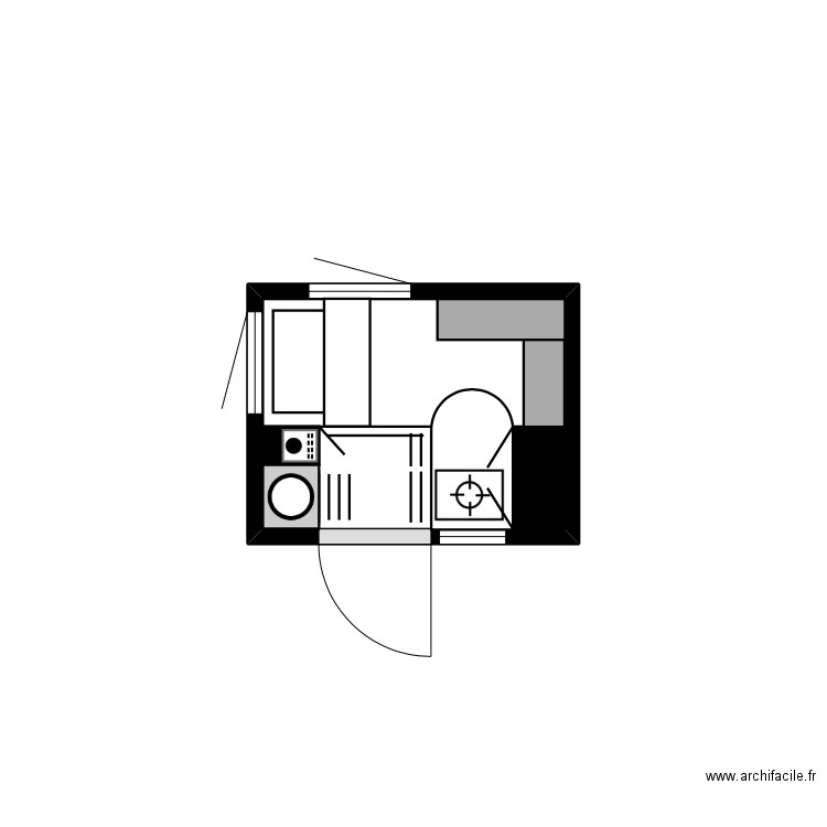 Plan Texas. Plan de 1 pièce et 1 m2