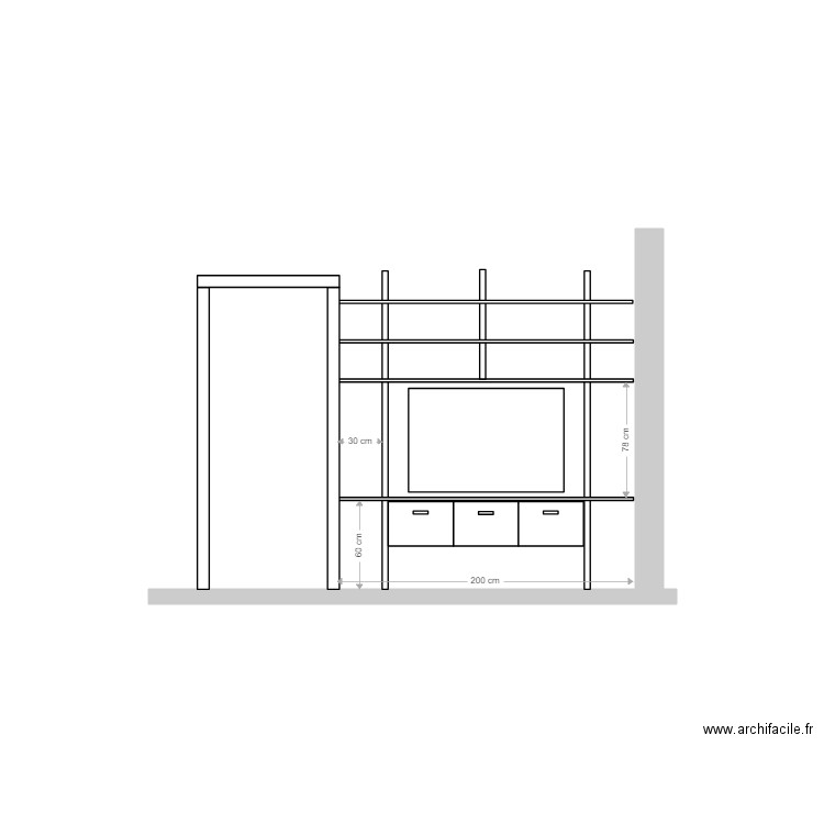 Bibliothèque Louisiane. Plan de 0 pièce et 0 m2