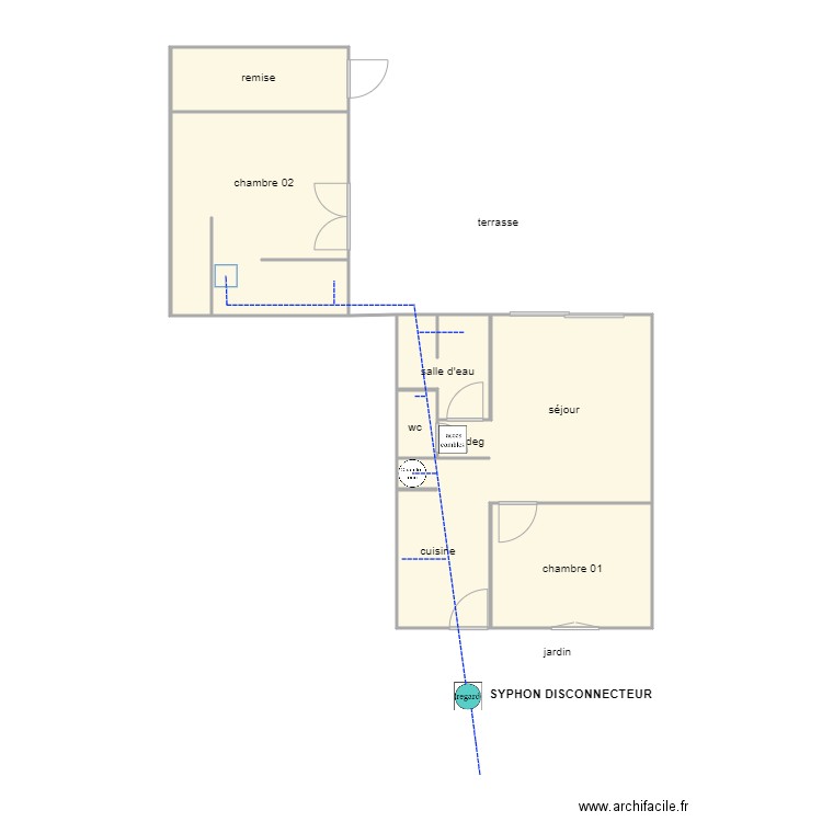 bezard 1071 ASS. Plan de 6 pièces et 55 m2