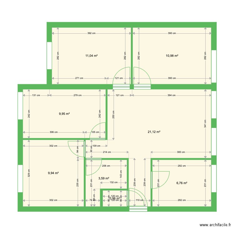 Appartement Créteil. Plan de 8 pièces et 74 m2