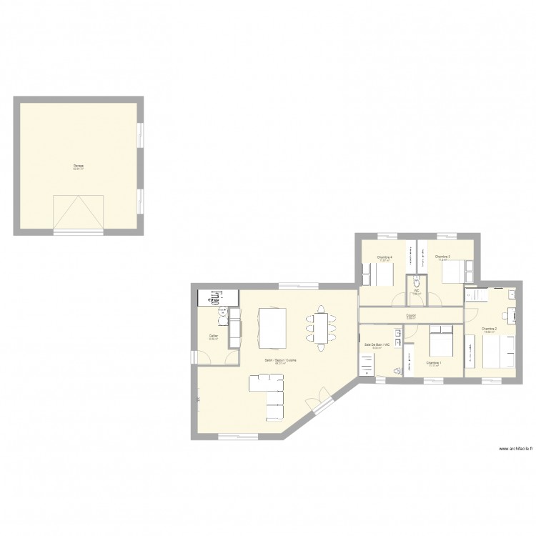 Maison 190 m2. Plan de 0 pièce et 0 m2
