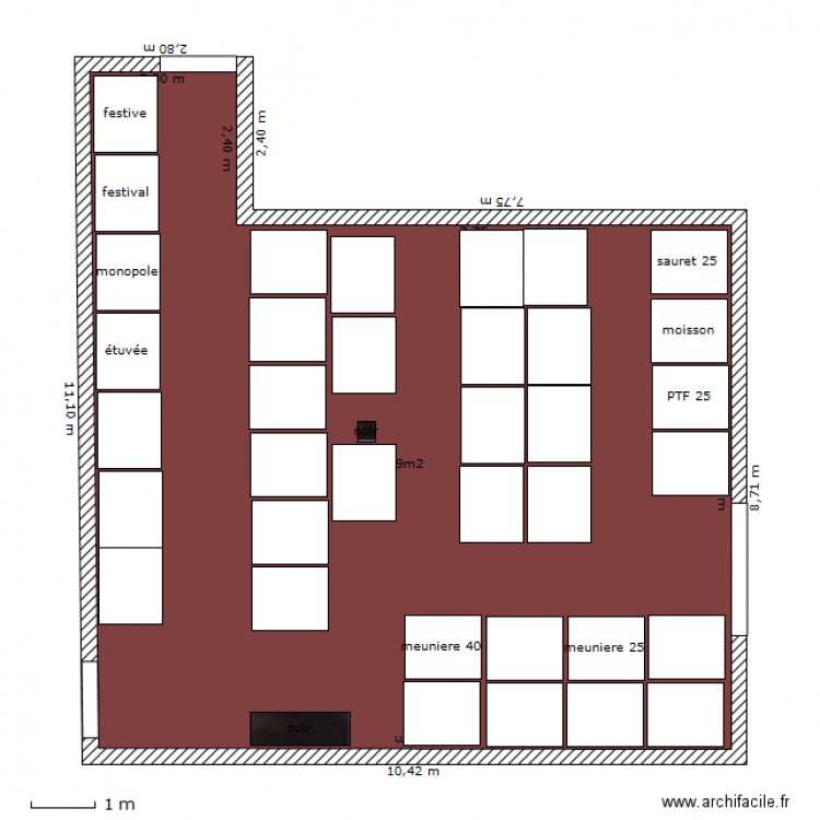 salle stockage 1er etage gauche . Plan de 0 pièce et 0 m2