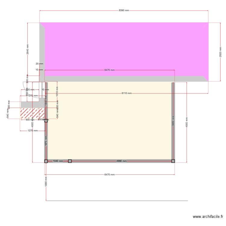 NOIRAULT AZAY. Plan de 3 pièces et 43 m2