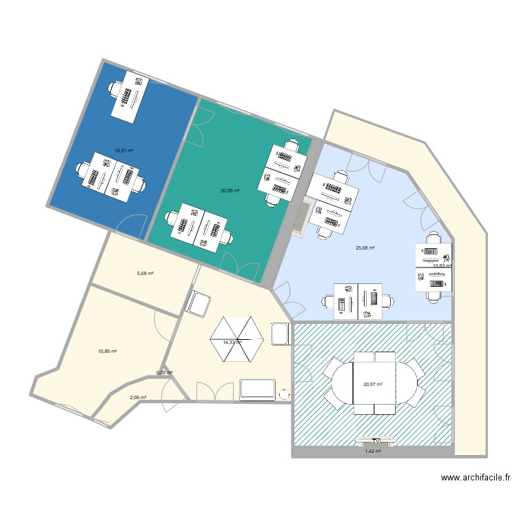 51 St Michel v3. Plan de 12 pièces et 133 m2