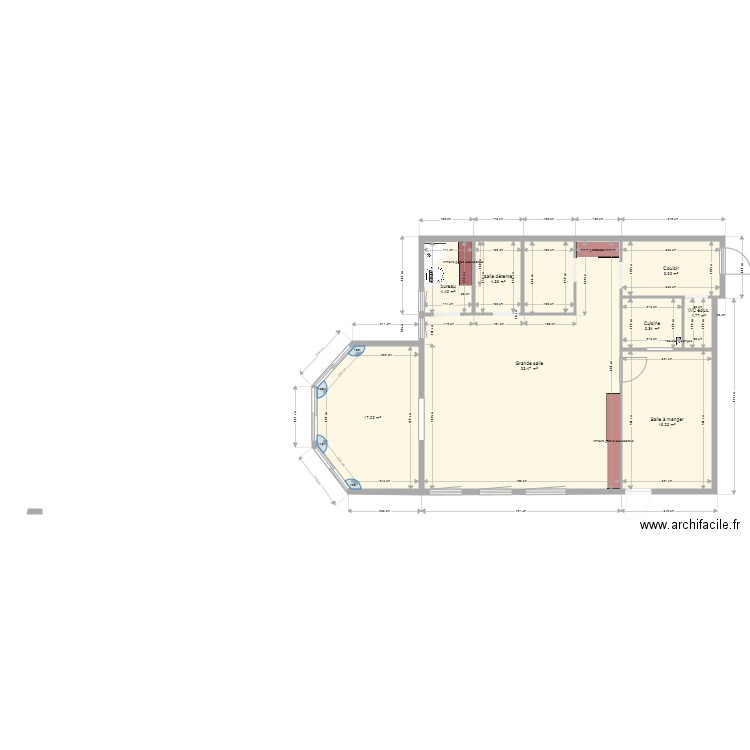 modification de pièce. Plan de 0 pièce et 0 m2