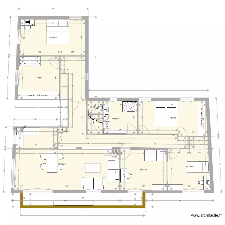 appart collet v4. Plan de 