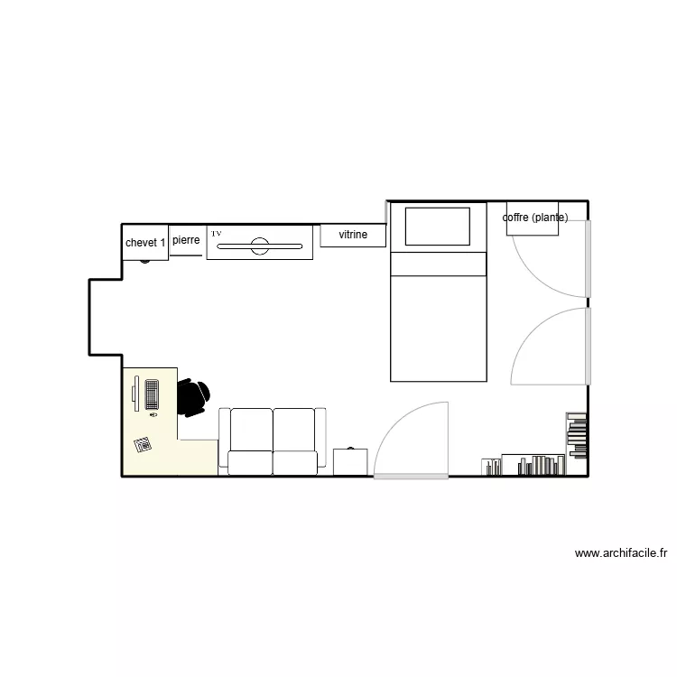 chambre. Plan de chambre. Plan de