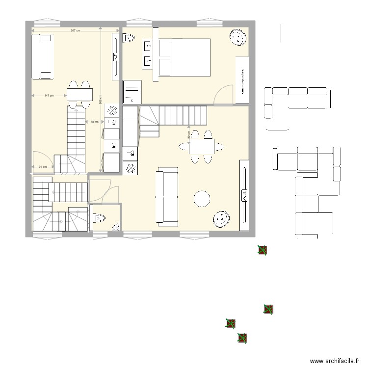 MESSONNIER VERSION 2 ET 3 CHAMBRE 2. Plan de 0 pièce et 0 m2