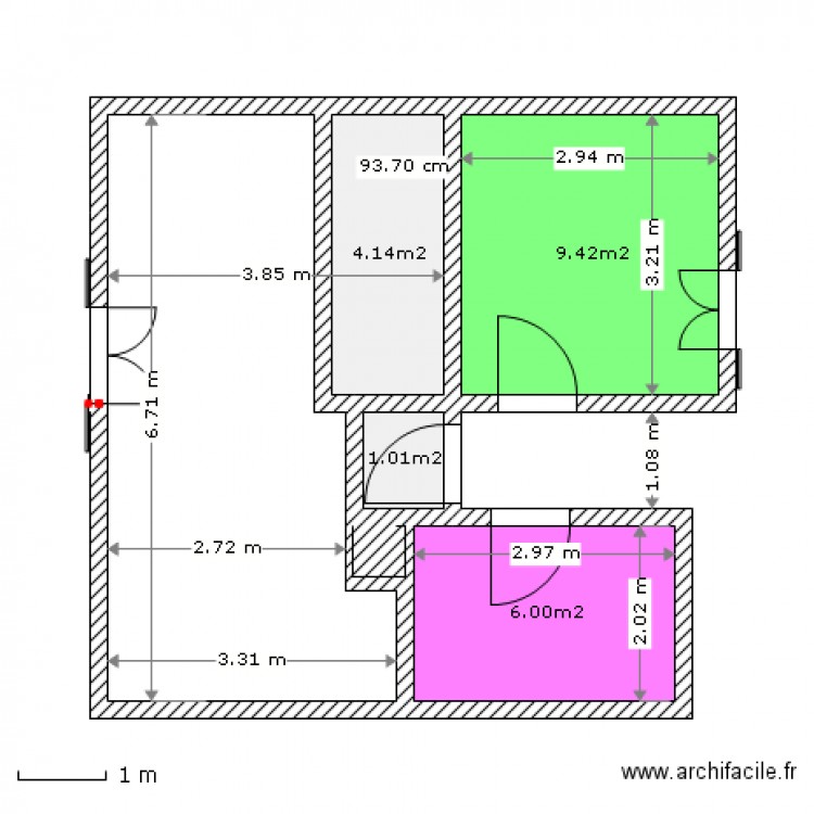 Etage refait - version 1 piece   habits. Plan de 0 pièce et 0 m2