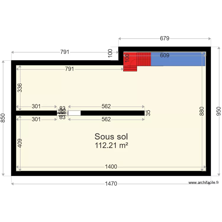 Niveau sous sol. Plan de 
