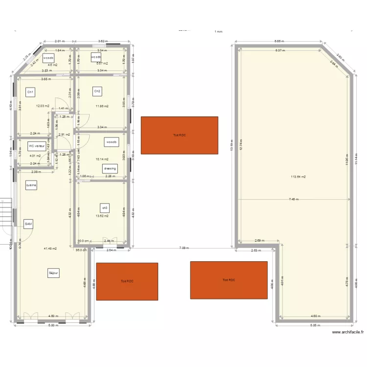 Etage1&eacute;volution. Plan de 