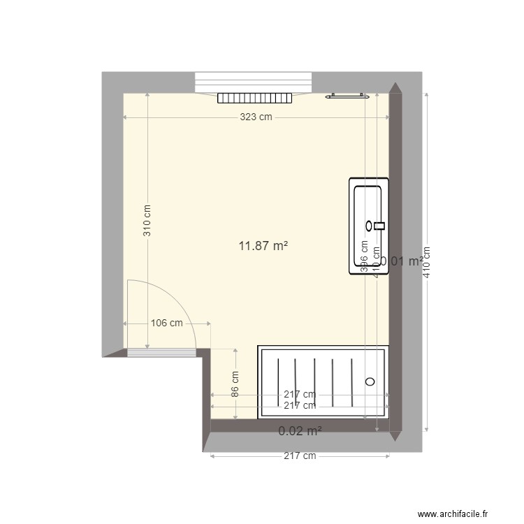 bussy. Plan de 3 pièces et 12 m2