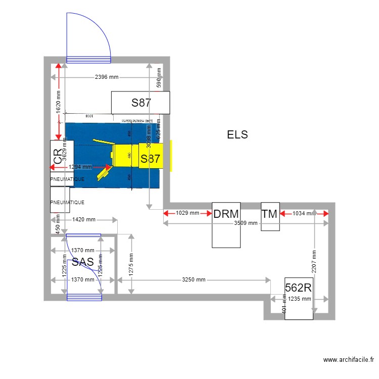 PLAN DE MASSE PROJET MARSEILLE ESPACE PRO GRAND LOCAL S87. Plan de 2 pièces et 18 m2