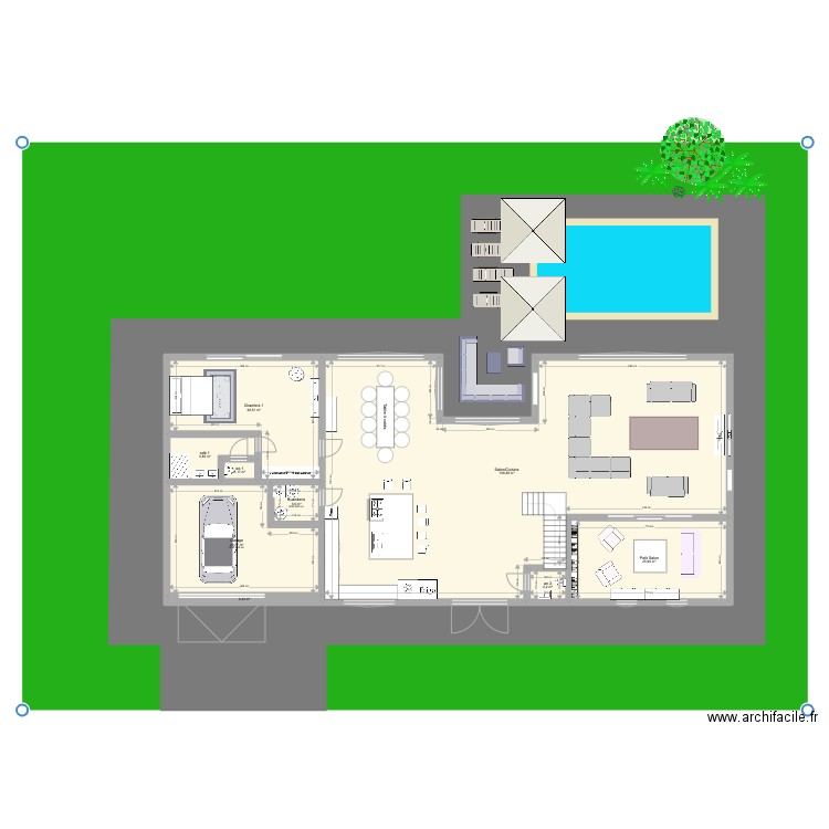 BANGUI 2. Plan de 21 pièces et 509 m2