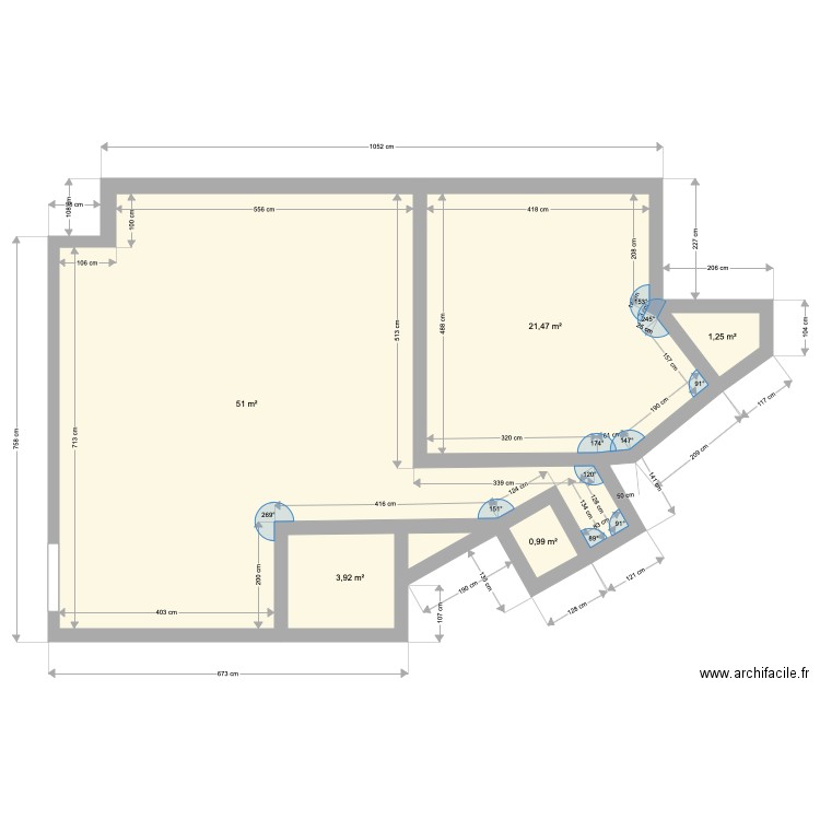 pensées. Plan de 0 pièce et 0 m2