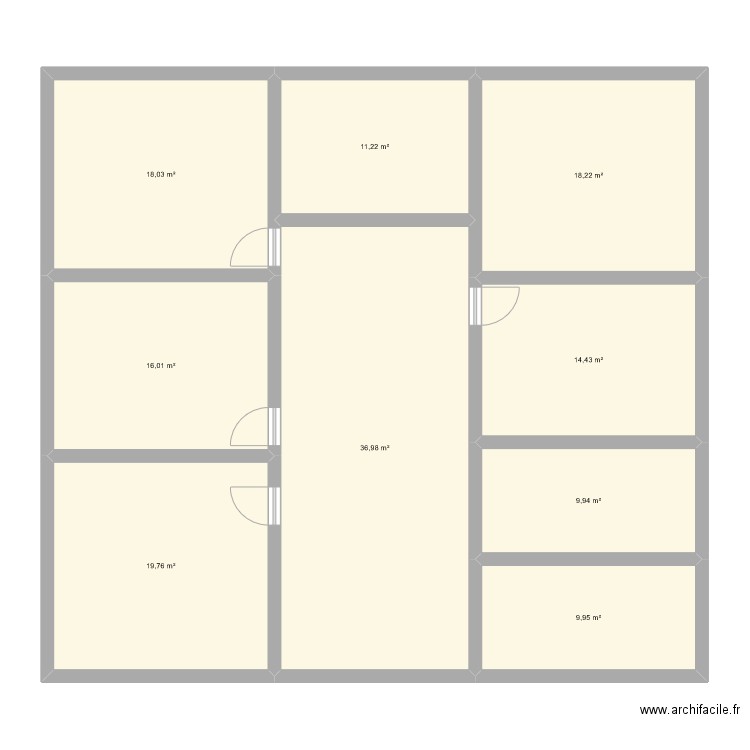 Plan maison 2. Plan de 9 pièces et 155 m2