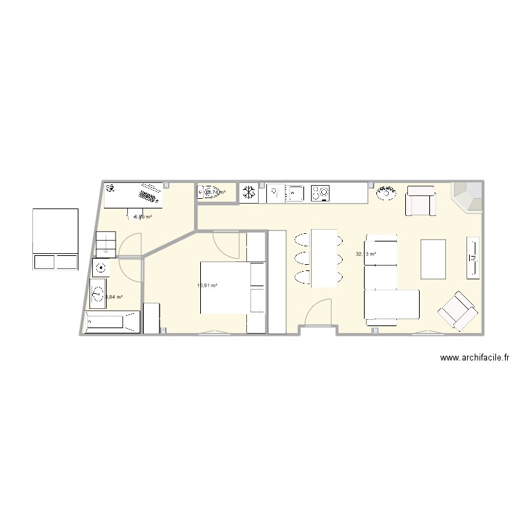 Définitif 6. Plan de 5 pièces et 54 m2