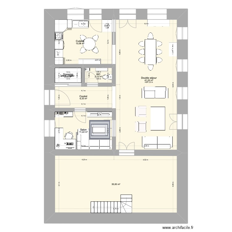 Maison 130 m^2 V2. Plan de 0 pièce et 0 m2