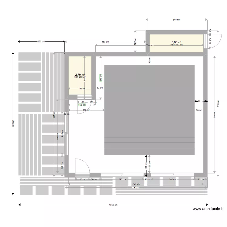 piscine dessus. Plan de 