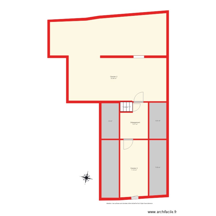 BI 1814 grenier non Côté. Plan de 0 pièce et 0 m2