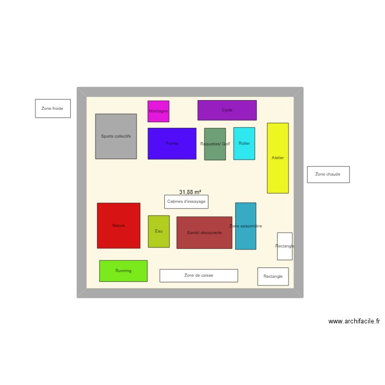 Plan de masse décathlon 2. Plan de 1 pièce et 32 m2