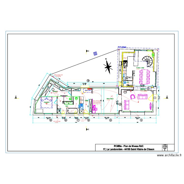 bast rdc extension. Plan de 0 pièce et 0 m2
