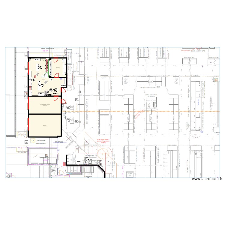 Devecey. Plan de 6 pièces et 98 m2