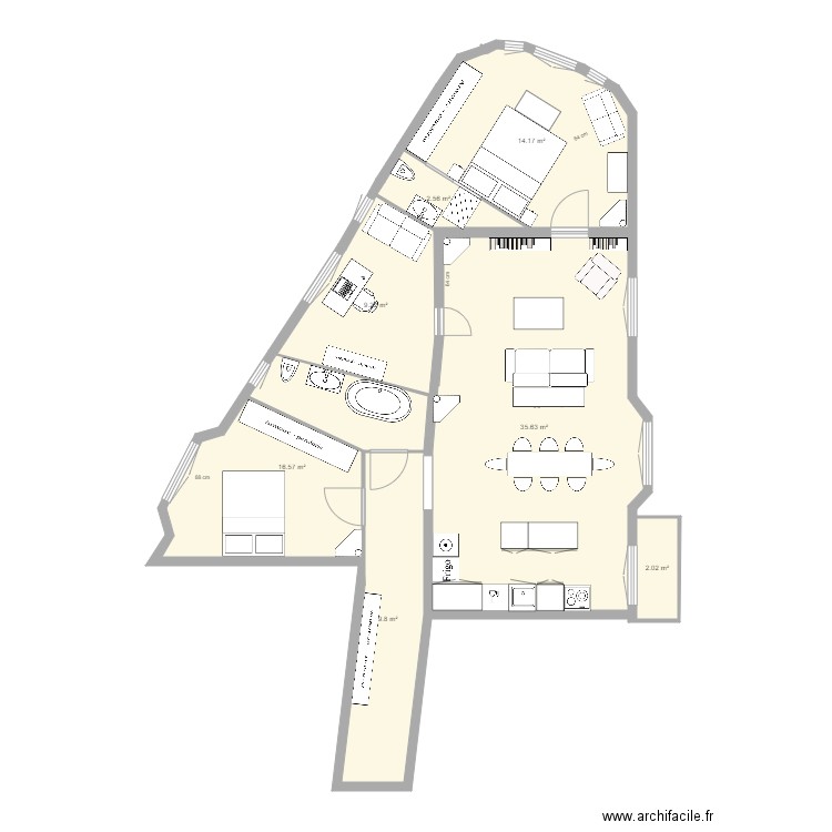 tolbiac 13eme 0311 4. Plan de 0 pièce et 0 m2