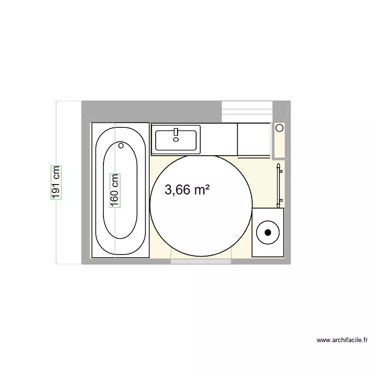 SdB 3 pièces. Plan de SdB 3 pièces. Plan de