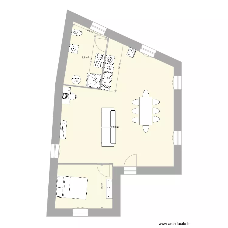 futur appartement 4 lux comble final. Plan de 