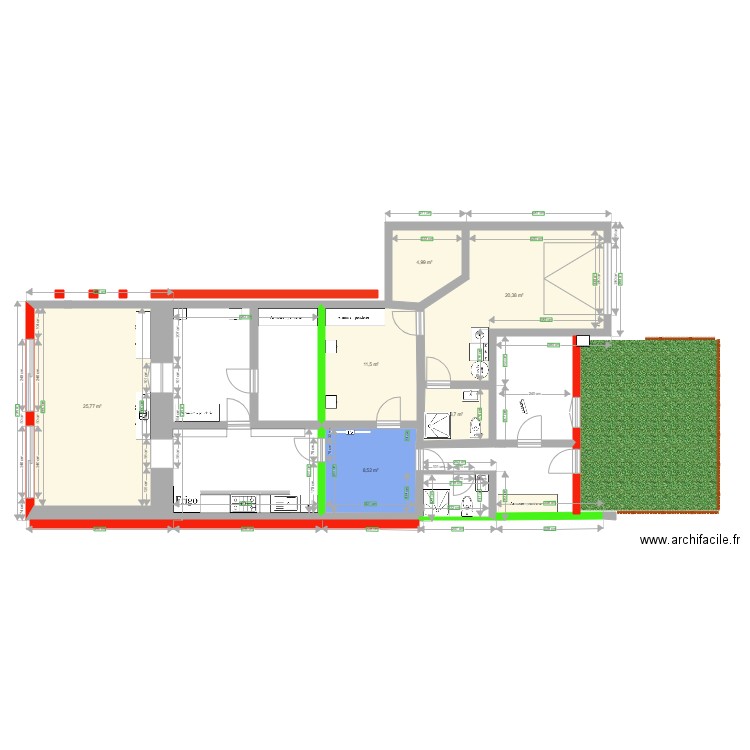 tonnara MURS A RAJOUTER VUE DE DESSUS. Plan de 6 pièces et 75 m2