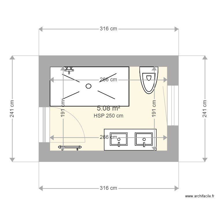 sdb de la Bourdonnais. Plan de 0 pièce et 0 m2