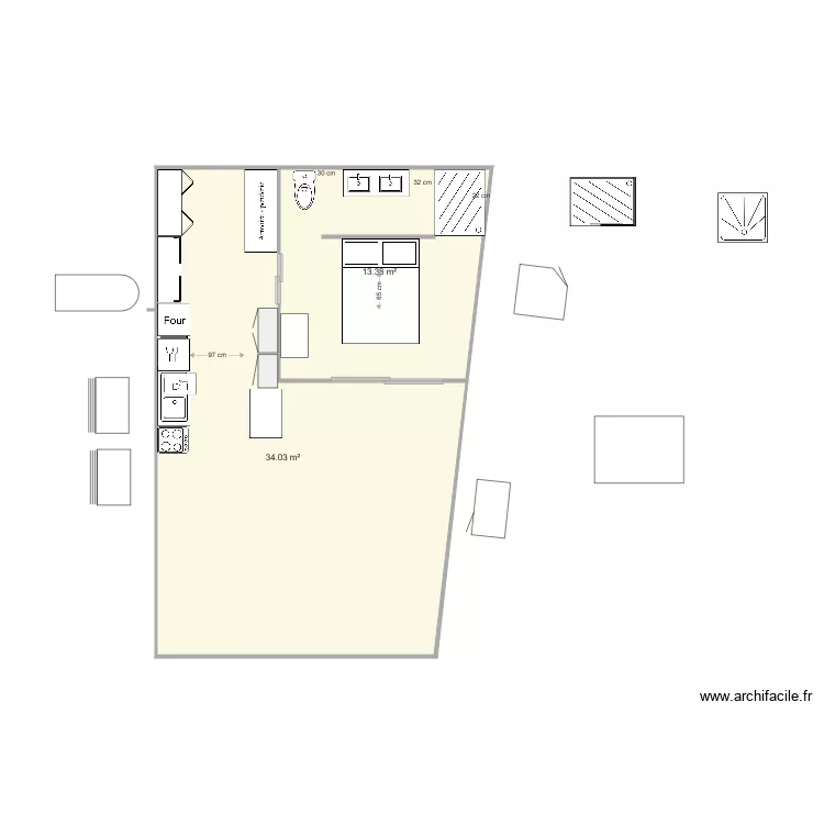 APPART BEGLES 2PI7CES. Plan de 