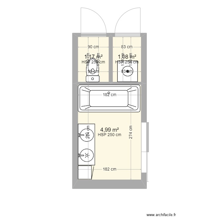 SdB. Plan de 0 pièce et 0 m2