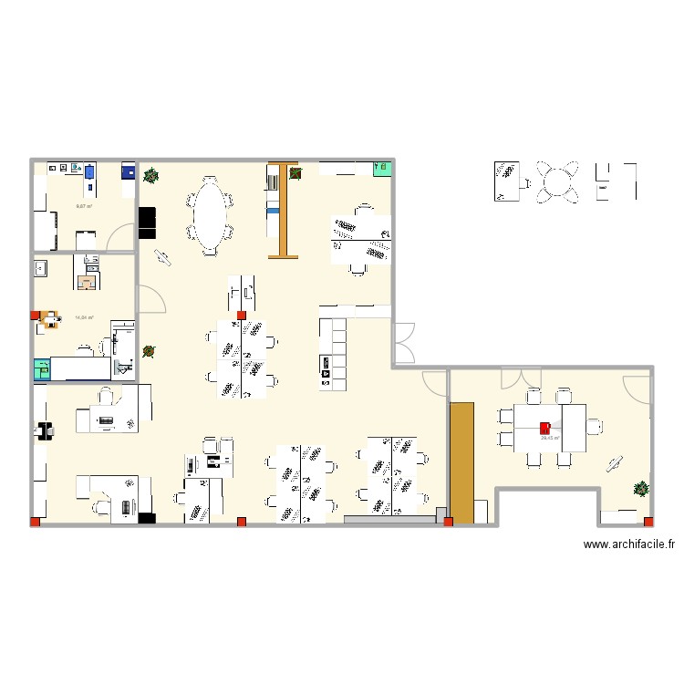 Ecole LVMH - Layout - V.3. Plan de 4 pièces et 178 m2
