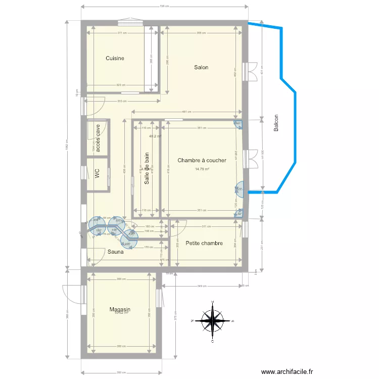 Appartement Commeire 42. Plan de 