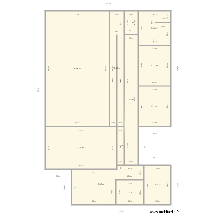 Idée pour réduire la surface. Plan de 0 pièce et 0 m2