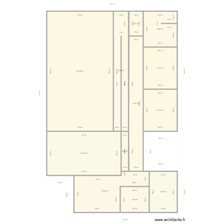 Id&eacute;e pour r&eacute;duire la surface. Plan de 