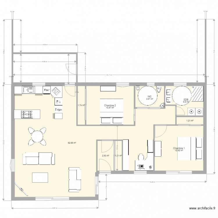 Maison neuve en long 3. Plan de 0 pièce et 0 m2