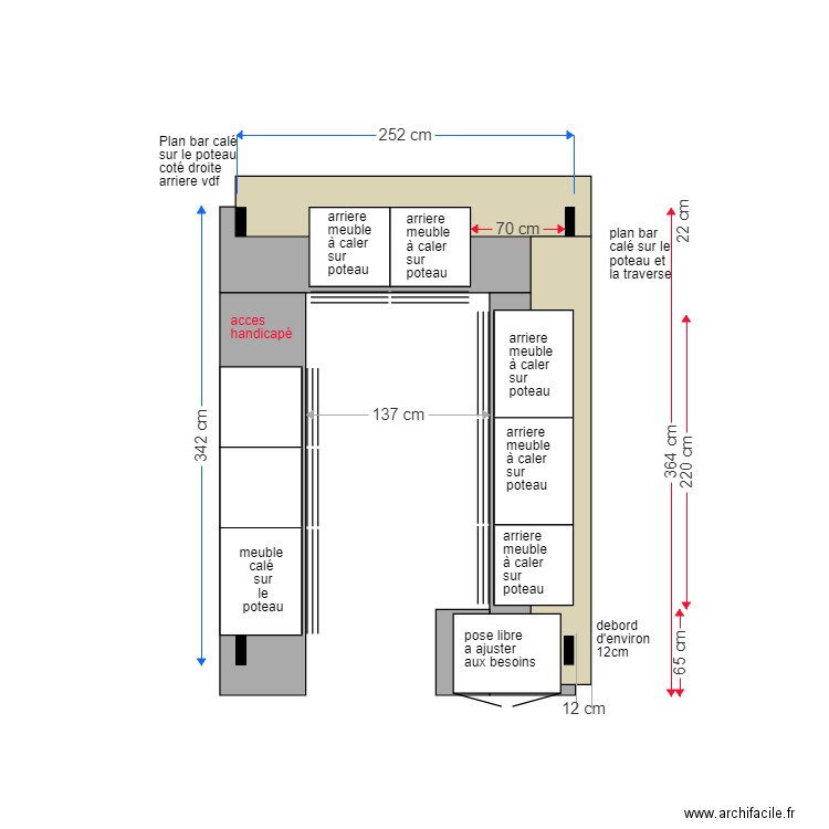 v3 banque accueil avec plan bar . Plan de 0 pièce et 0 m2