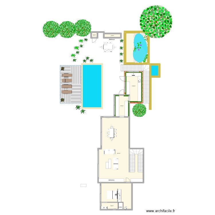 extension cuisine cabris. Plan de 8 pièces et 160 m2