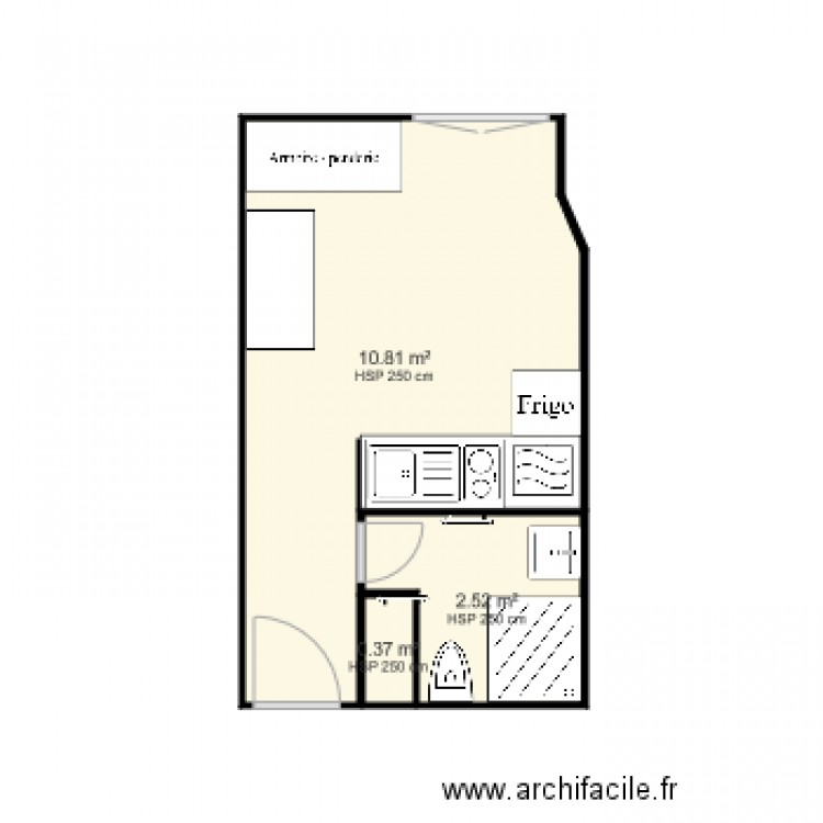  CHAMBRE  Etudiant  Plan  3 pi ces 14 m2 dessin  par SIVEYRAC