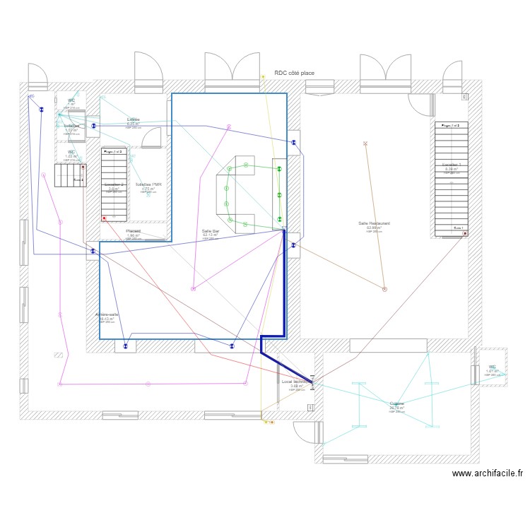 rdc eclairage. Plan de 0 pièce et 0 m2