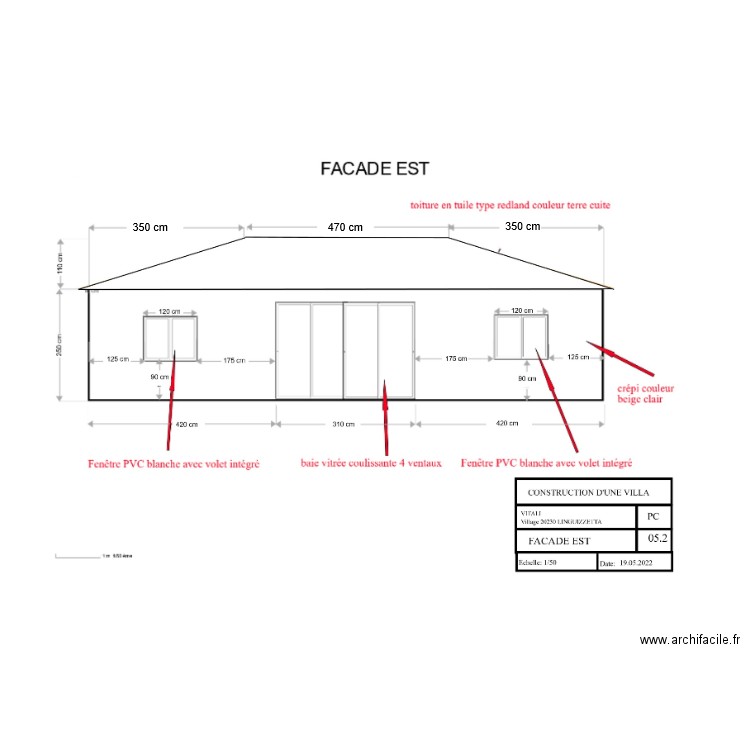 facade est3. Plan de 0 pièce et 0 m2