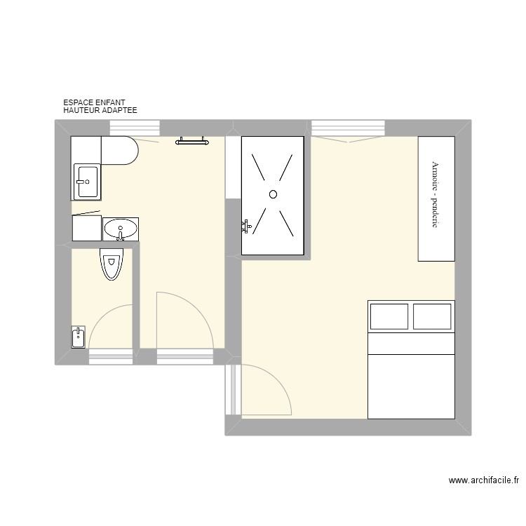 GABILLARD PROJET. Plan de 4 pièces et 23 m2