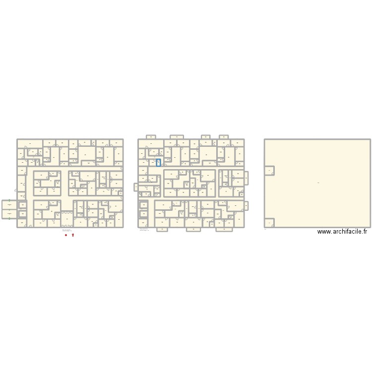 Grand Bâtiment. Plan de 190 pièces et 4848 m2